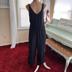 Loft Cropped jumper in black wide leg jumpsuit sz SP